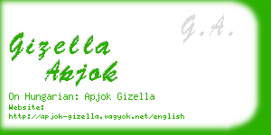 gizella apjok business card